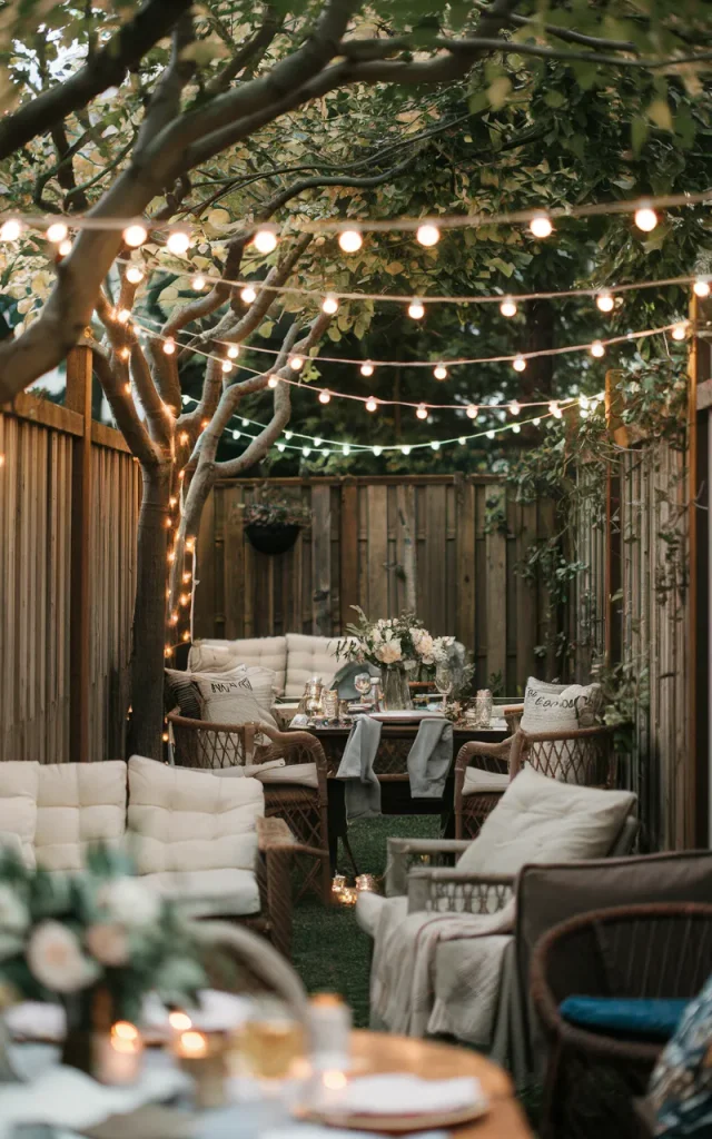Hang String Lights Across the Yard