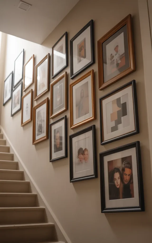 Hang a Statement Gallery Wall Along the Staircase