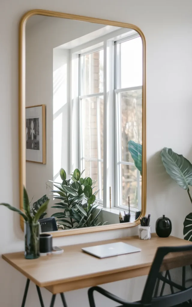 Hang a large mirror to reflect light.