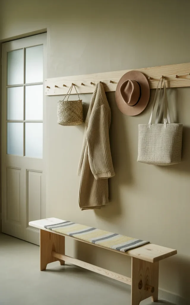 Hang a peg rail for a relaxed look.