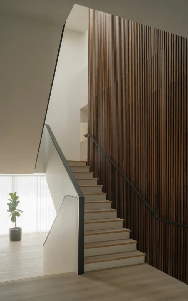 Install Dark Wood Slats for Texture