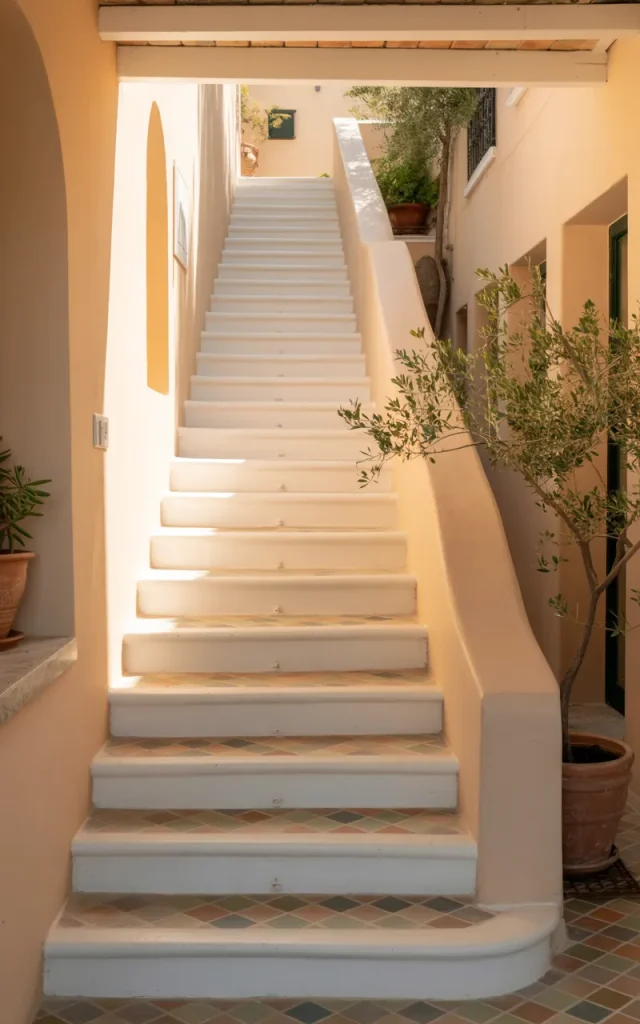 Install White Stair Risers with Subtle Patterns