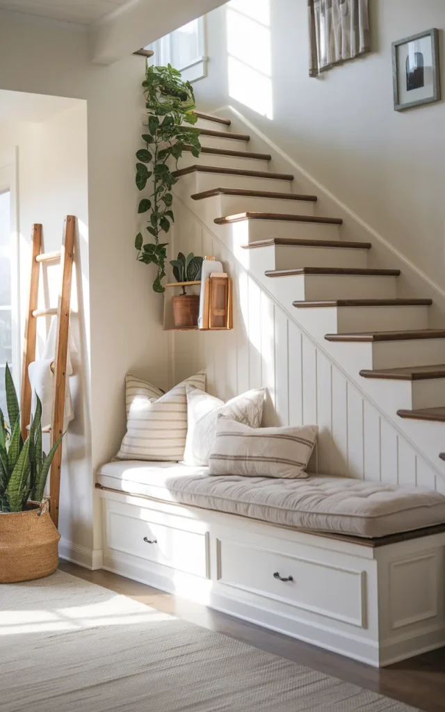 Install a Built-In Bench at the Landing