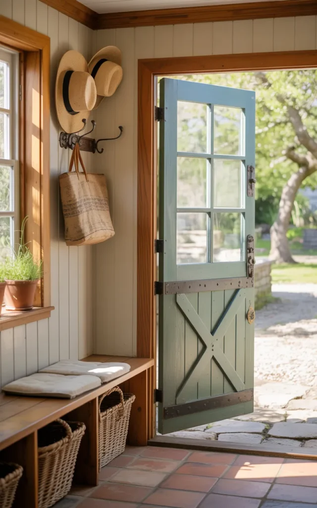 Install a Dutch door for character.