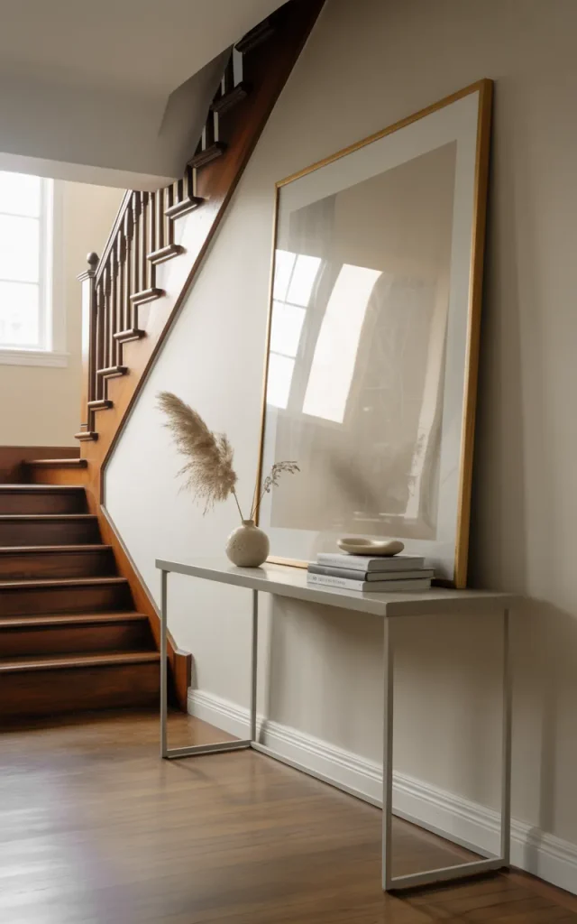 Install a Slim Console Table and Lean Art Above It