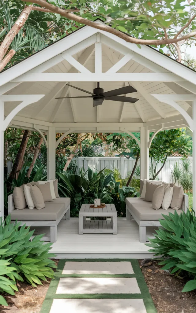 Install a ceiling fan for breezy comfort.
