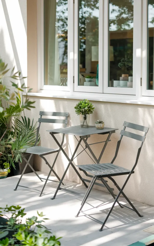 Install a fold-down wall table for flexible dining.
