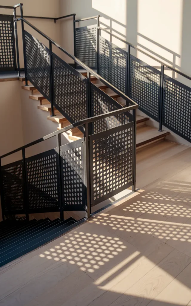 Install a perforated metal sheet railing