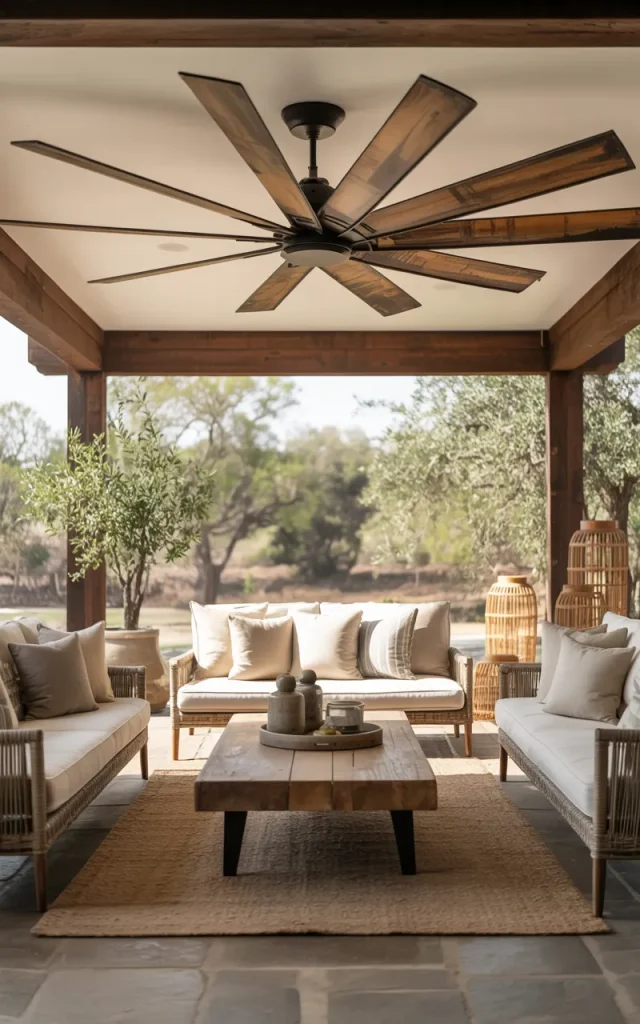 Install a statement ceiling fan for breezy comfort.