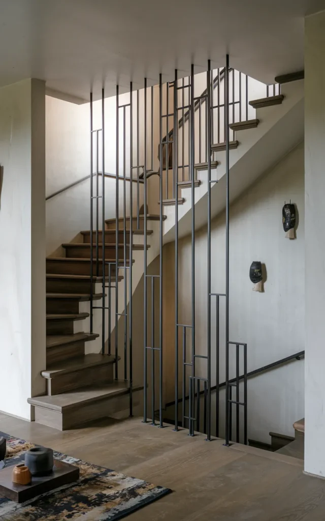 Install asymmetrical bar railings
