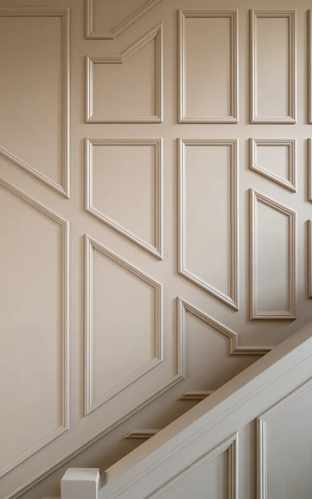 Install geometric panel patterns for a contemporary edge