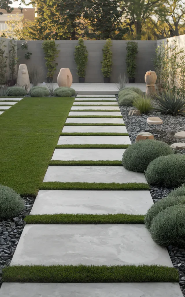 Install large concrete stepping stones.