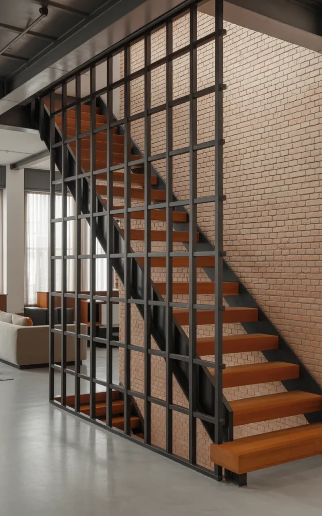Install open-grid metal railing panels