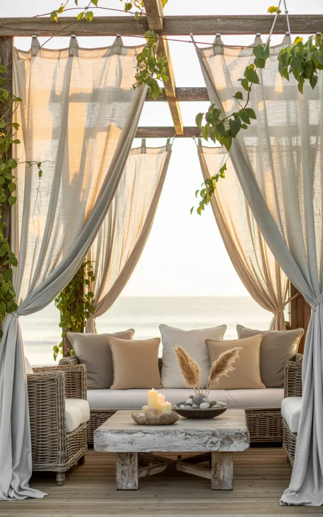 Install outdoor curtains around the seating area.