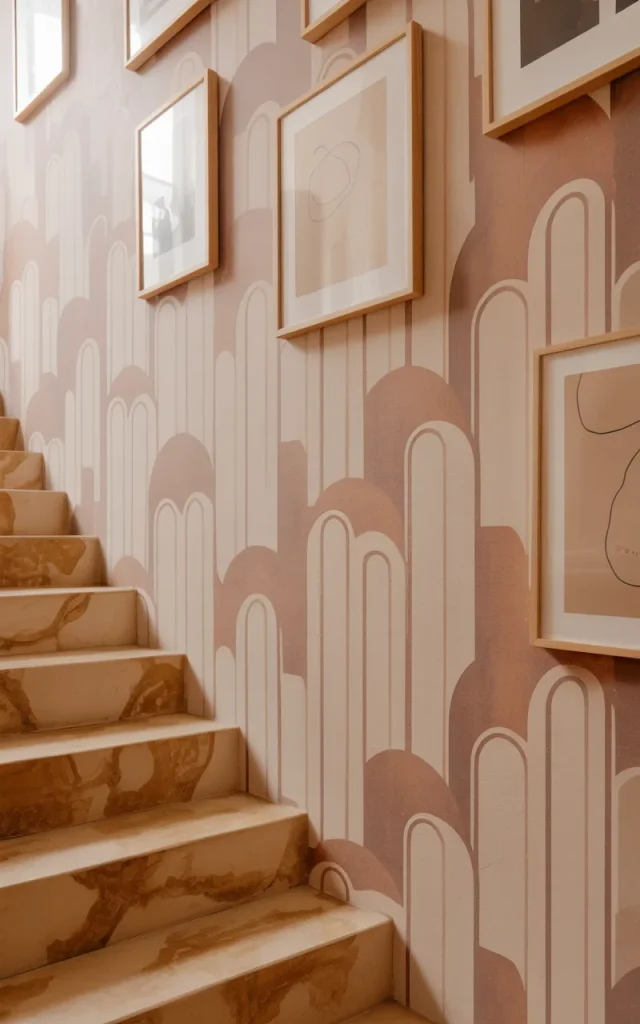 Install soft arch-pattern wallpaper for a trendy designer feel