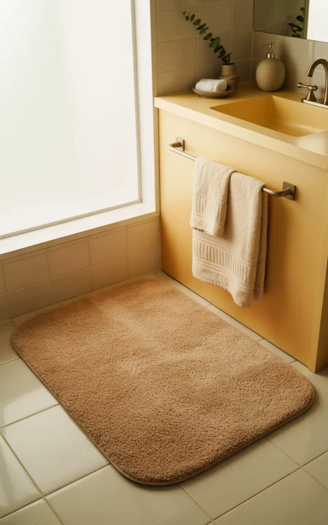 Introduce a soft, oversized bath mat.