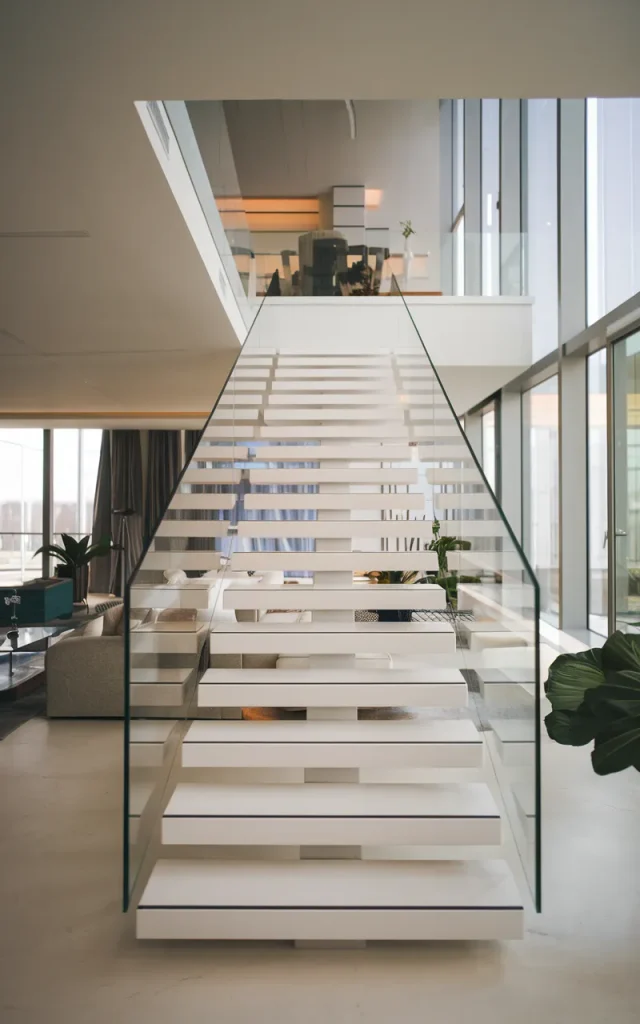 Keep It Minimal with Floating White Stairs