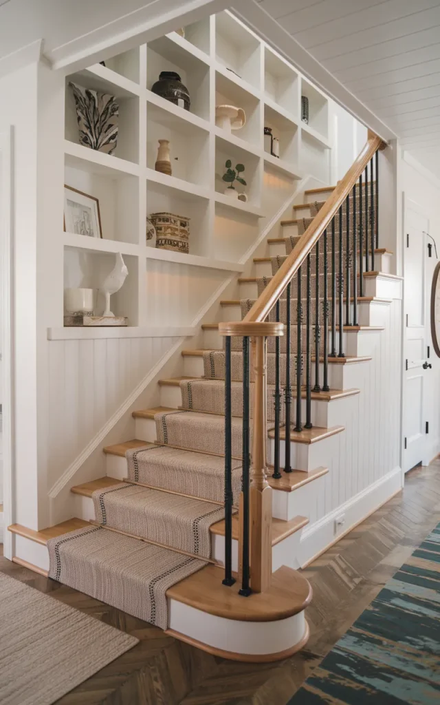 Layer a Stair Runner Over Natural Wood