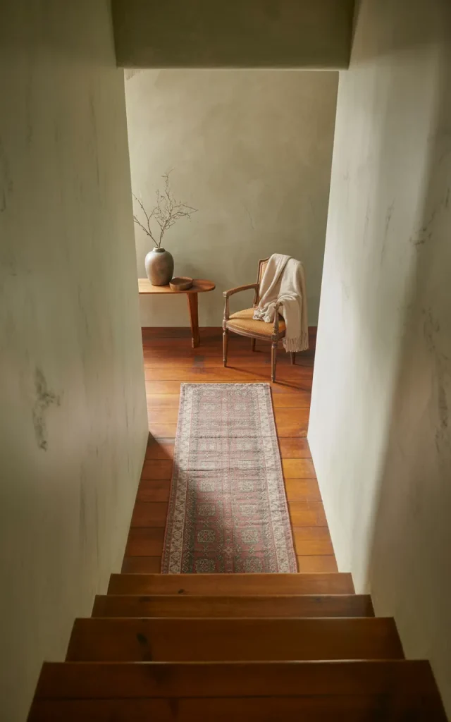Layer a runner rug for softness and texture