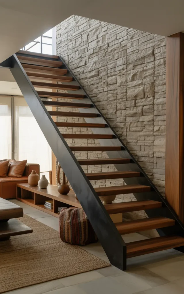 Layer textures with wood, metal, and stone