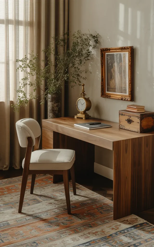 Mix modern furniture with vintage accents.