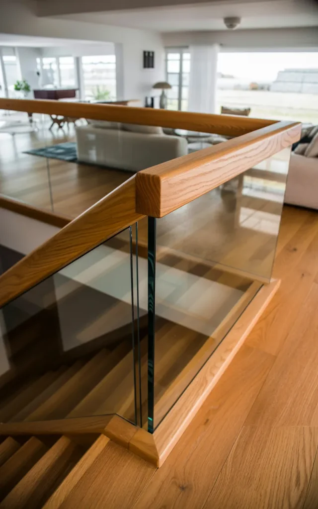 Mix wood and glass for a balanced modern look