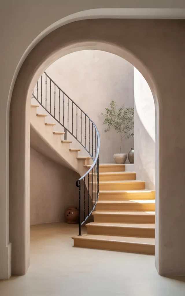 Paint a faux arch to frame the staircase