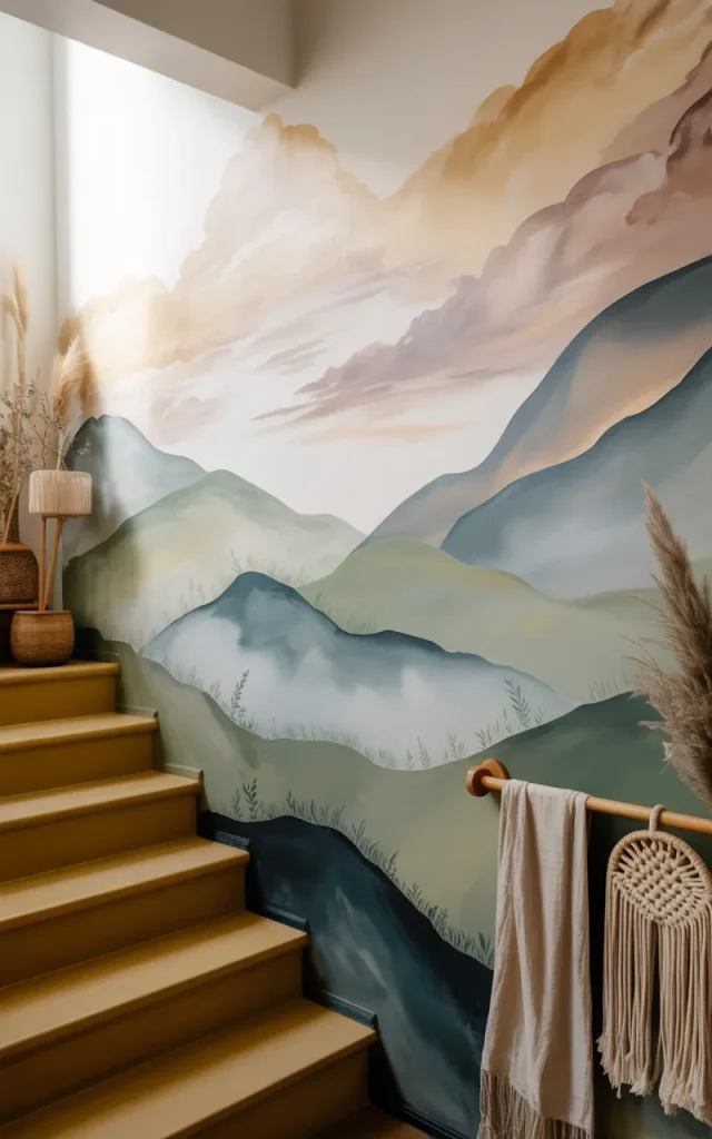 Paint a staircase mural that tells a story