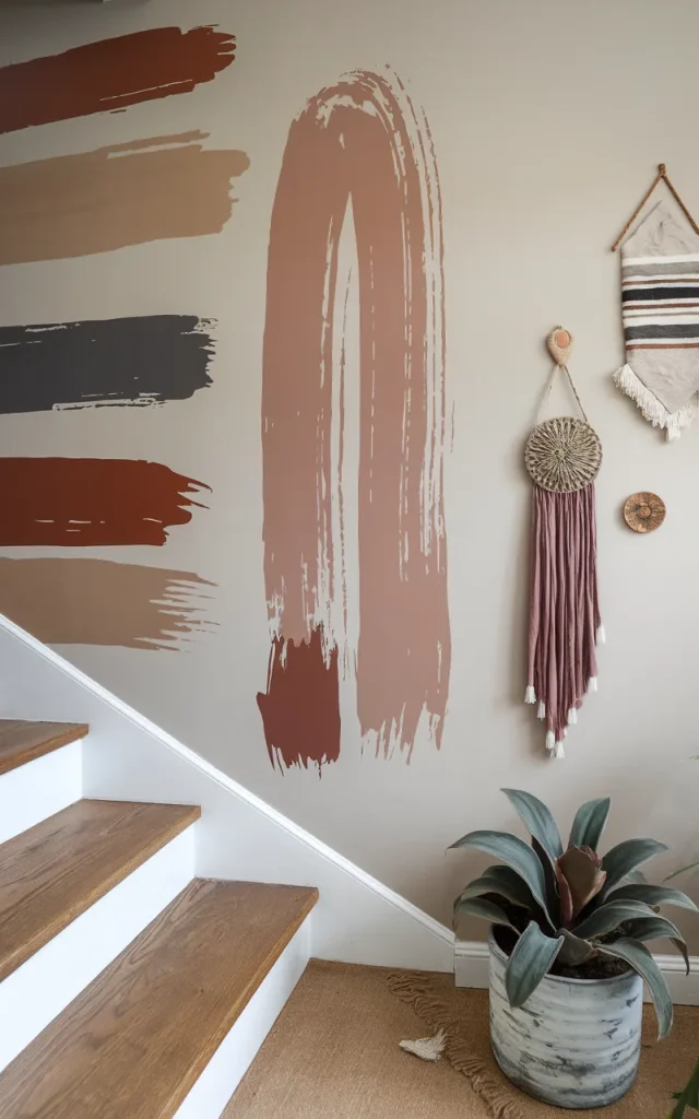Paint abstract brush strokes for an artistic feel
