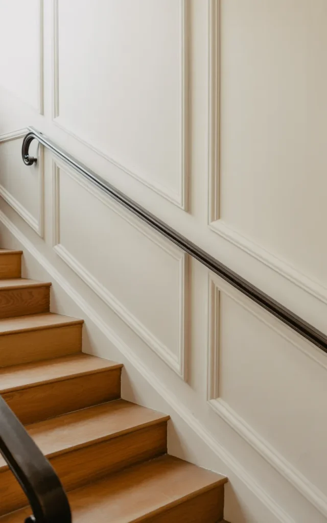 Paint classic wall panels in crisp white for a timeless look