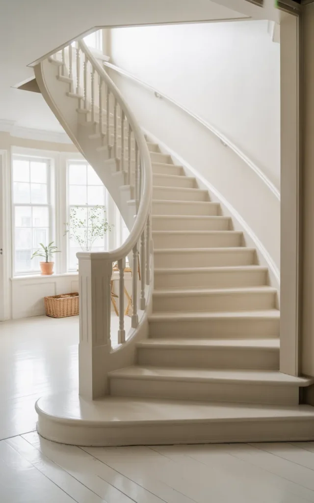 Paint the Entire Staircase Crisp White for a Clean Slate