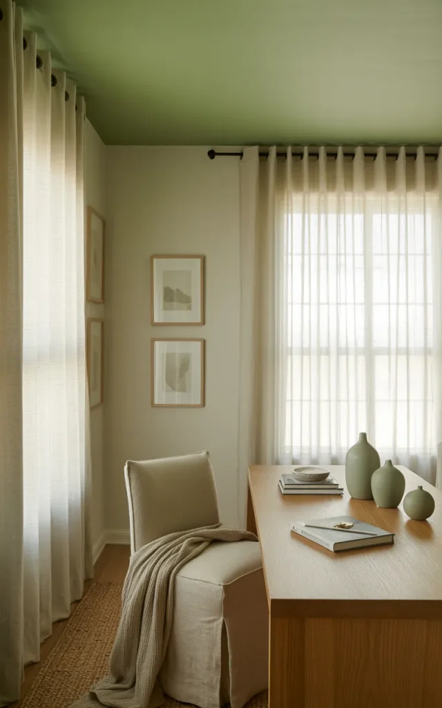 Paint the ceiling a subtle complementary shade.