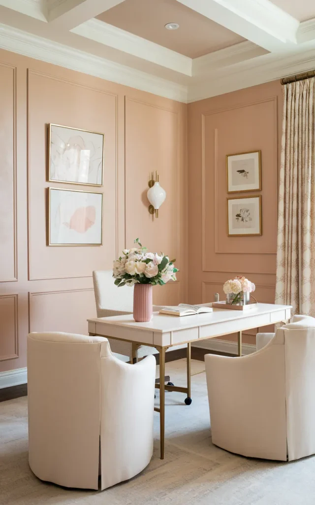 Paint the ceiling a subtle feminine shade.