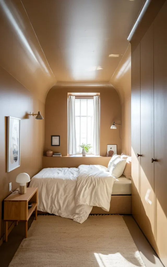 Paint the walls and ceiling similar shades