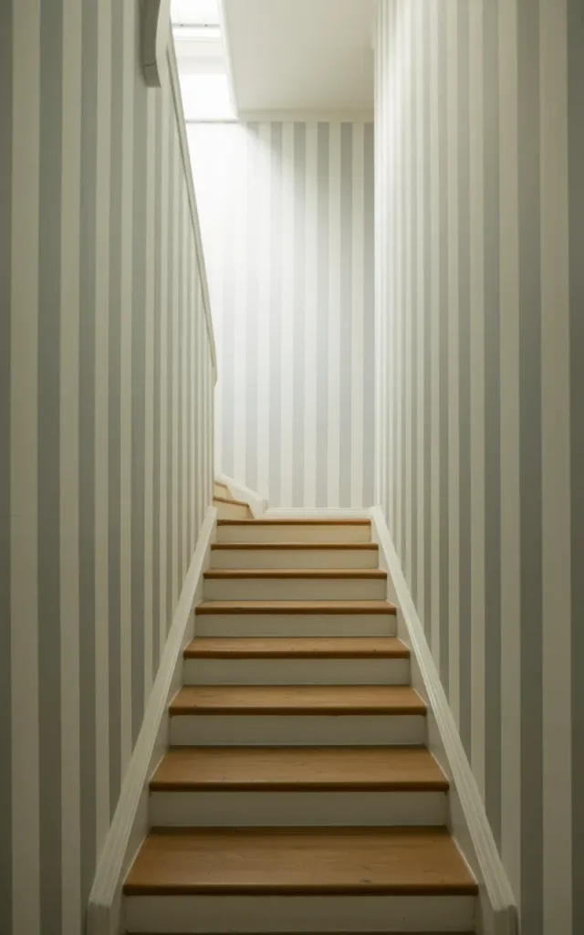 Paint vertical stripes to elongate the space