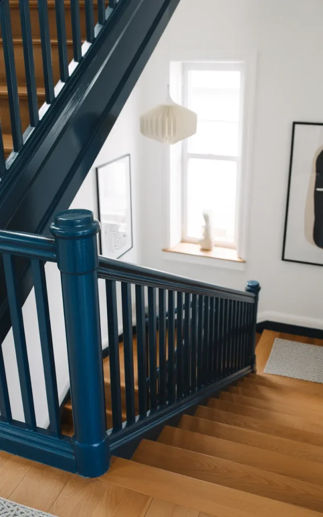 Paint your existing railing a high-gloss statement color