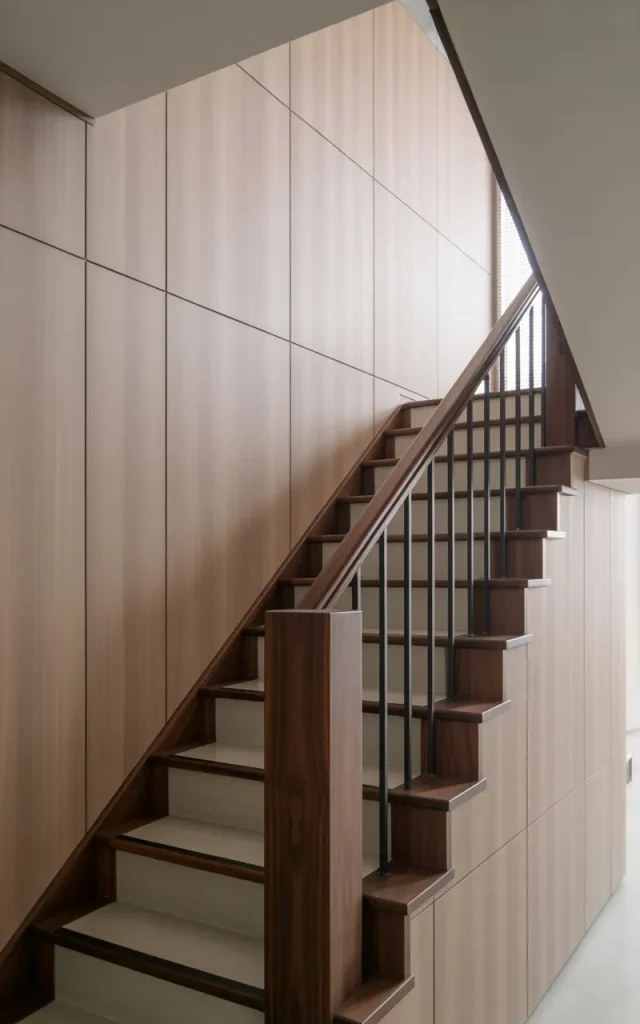 Pair panelled walls with a contrasting handrail