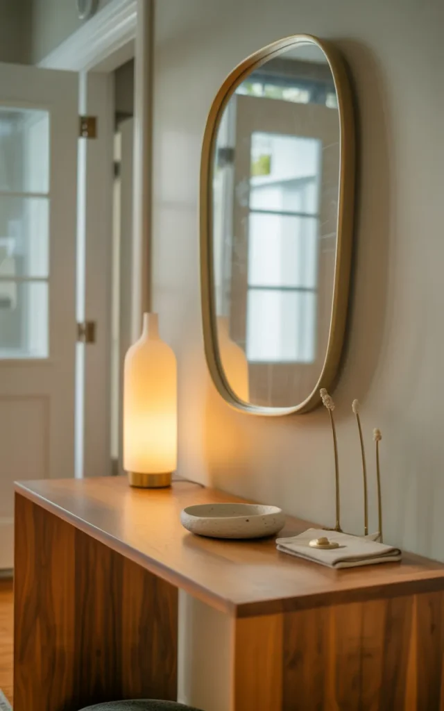 Pair the front door with a matching mirror and console.