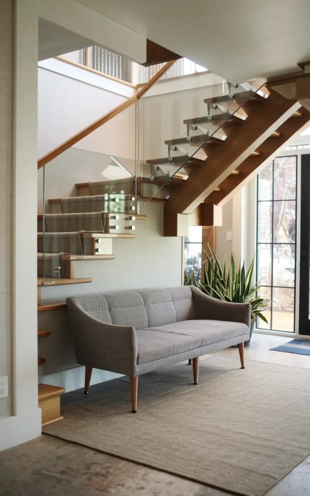 Place a bench beneath the staircase