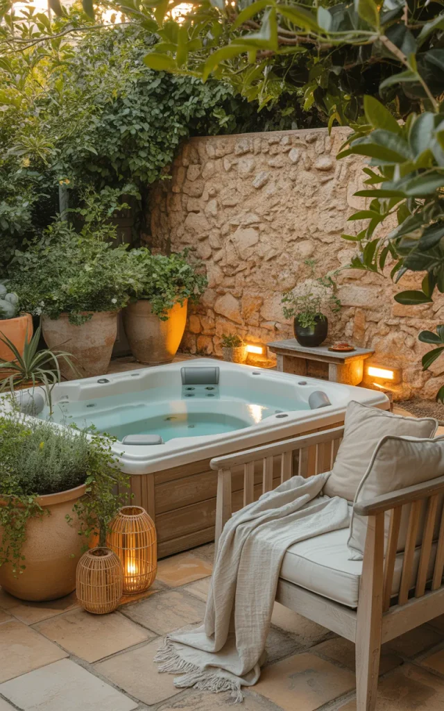 Place the Tub Beside a Garden Wall