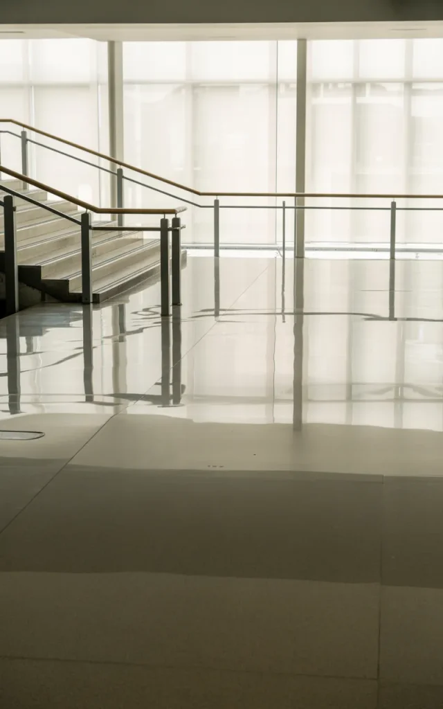 Polish the concrete for a sleek, glass-like finish