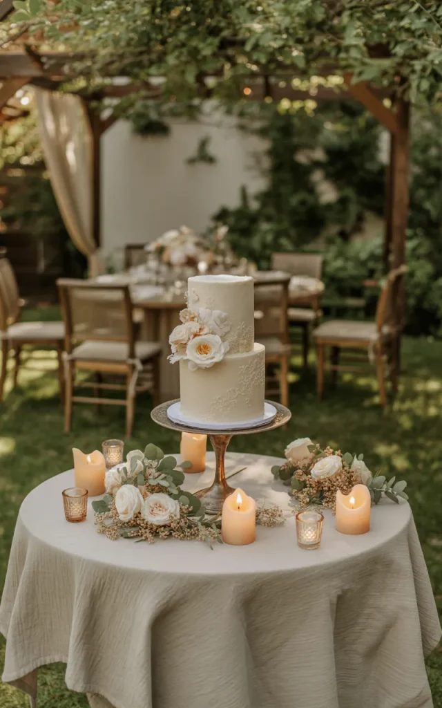 Set Up an Outdoor Wedding Cake Table