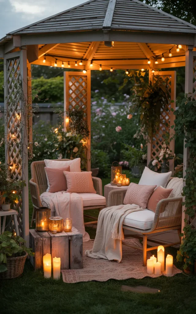 Set up a romantic evening retreat.