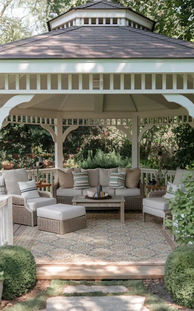Style it with an outdoor rug.