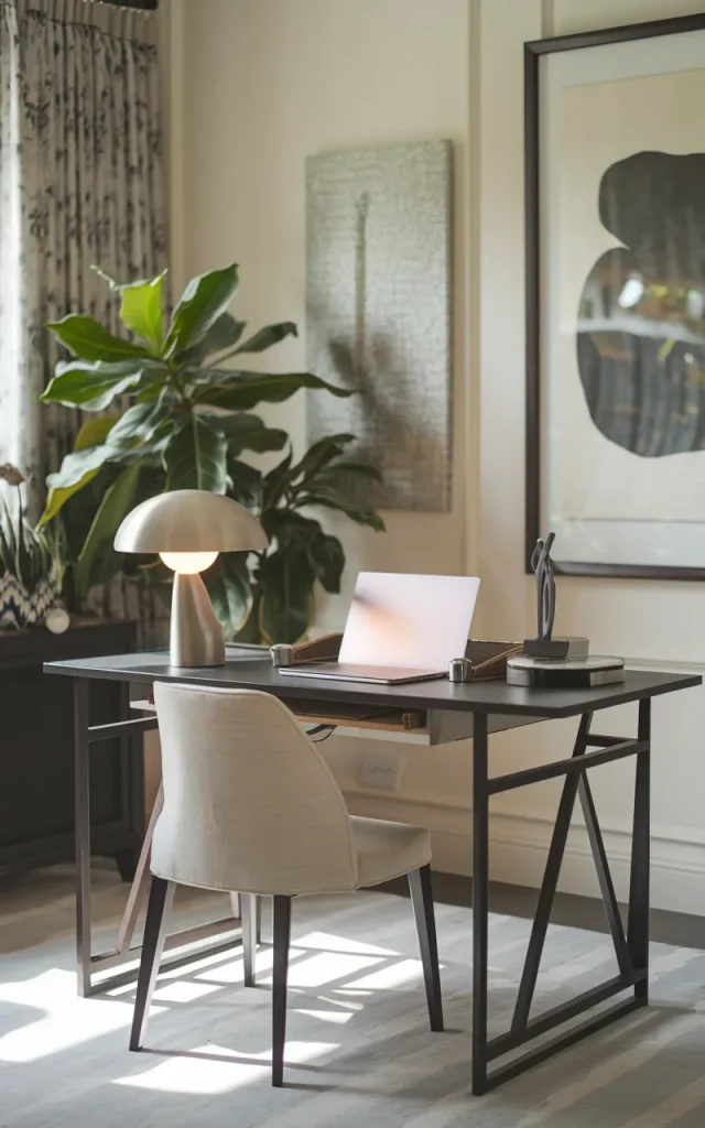 Style the desk with one statement piece.