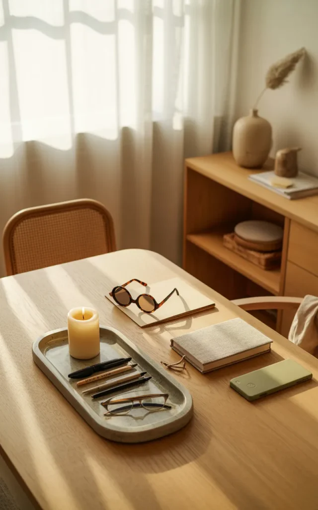 Style your desk with a decorative tray.