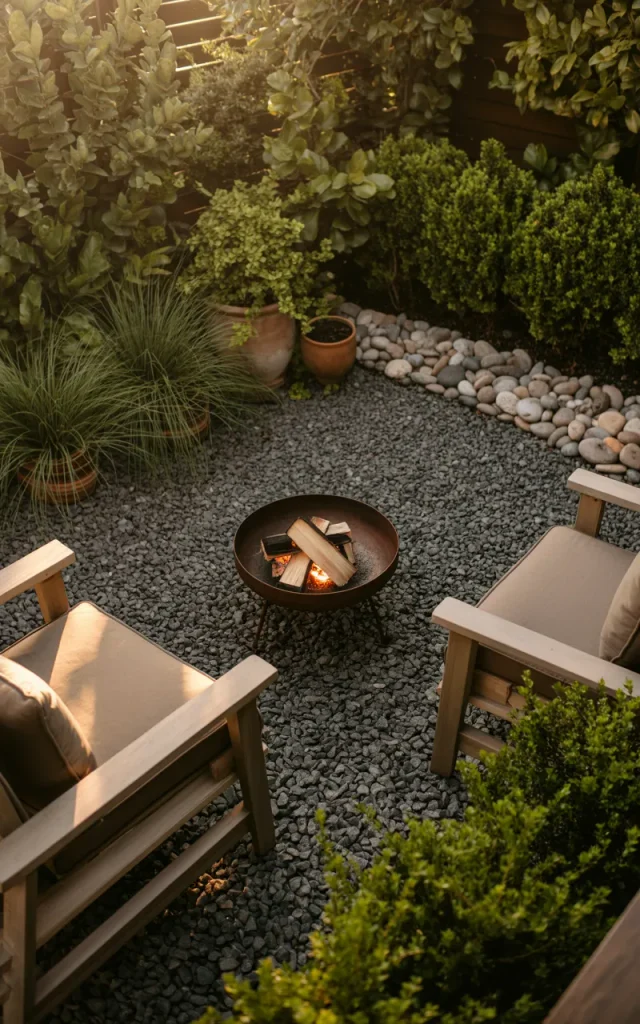 Turn an awkward corner into a fire pit nook.
