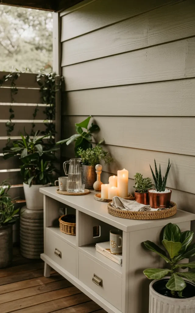 Turn one corner into a flexible entertaining station.