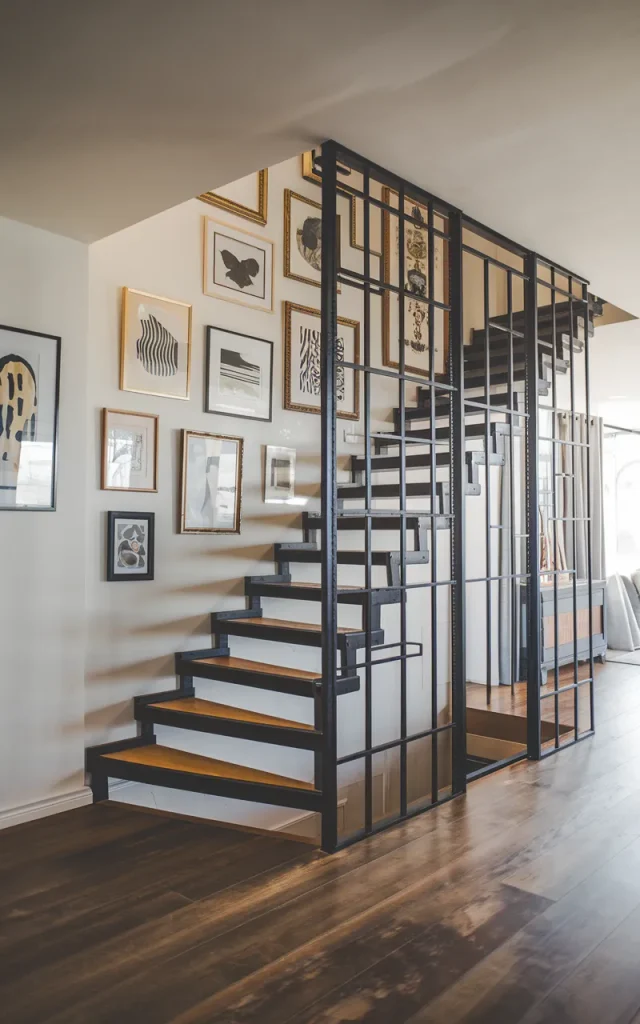Turn your steel staircase into a gallery backdrop