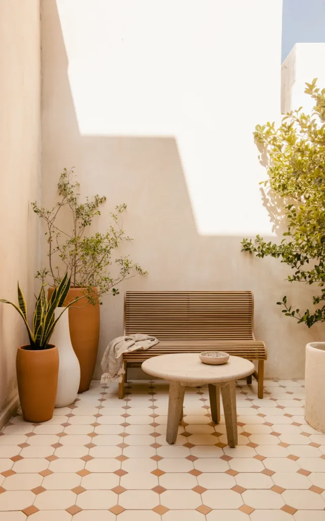 Upgrade the floor with a simple patterned finish.